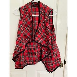 Red Green Black Yellow Blue Plaid Vest